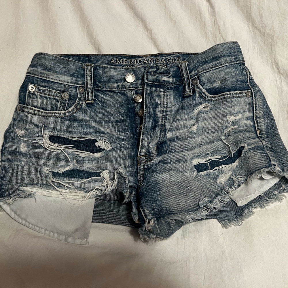American Eagle High Waisted Distressed Shorts
